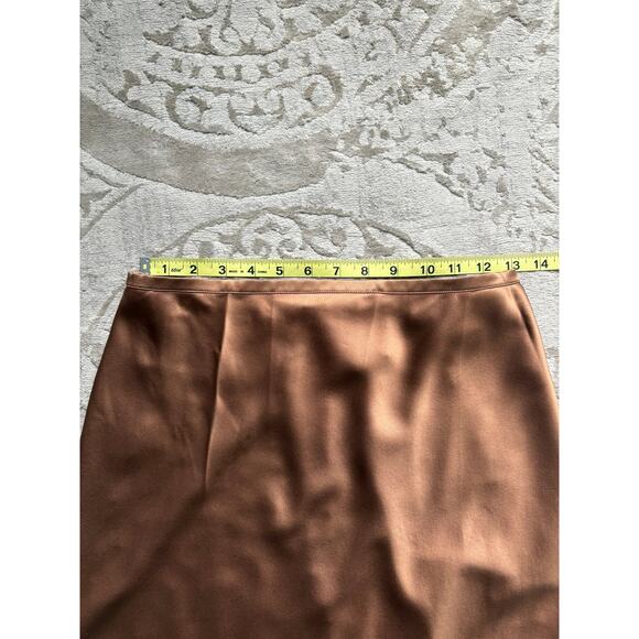 Careste Silk Midi Skirt Brown Sugar Size 4 NWT 100% Silk Nordstrom $318 - Picture 8 of 8